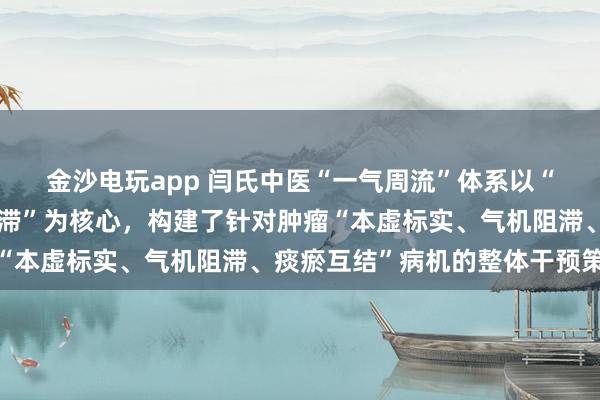 金沙電玩app 閆氏中醫“一氣周流”體系以“通周流、固正氣、化郁滯”為核心，構建了針對腫瘤“本虛標實、氣機阻滯、痰瘀互結”病機的整體干預策略