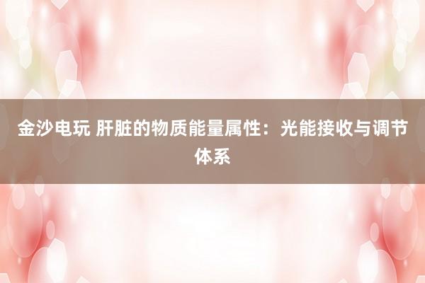 金沙電玩 肝臟的物質能量屬性:光能接收與調節體系