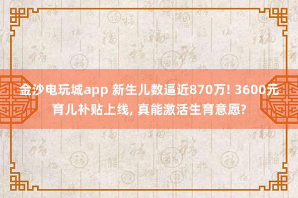 金沙電玩城app 新生兒數(shù)逼近870萬(wàn)! 3600元育兒補(bǔ)貼上線, 真能激活生育意愿?