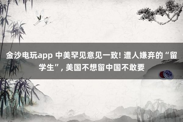 金沙電玩app 中美罕見意見一致! 遭人嫌棄的“留學生”, 美國不想留中國不敢要