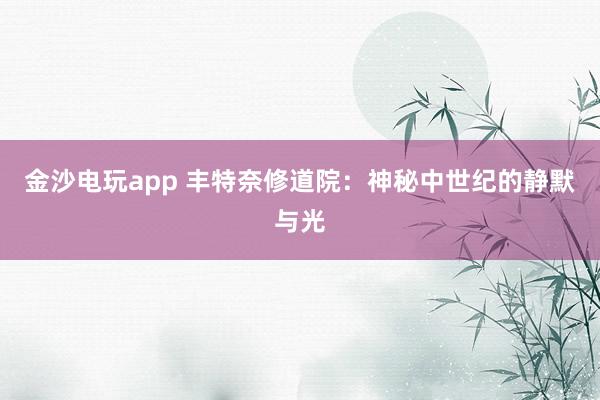 金沙電玩app 豐特奈修道院：神秘中世紀的靜默與光