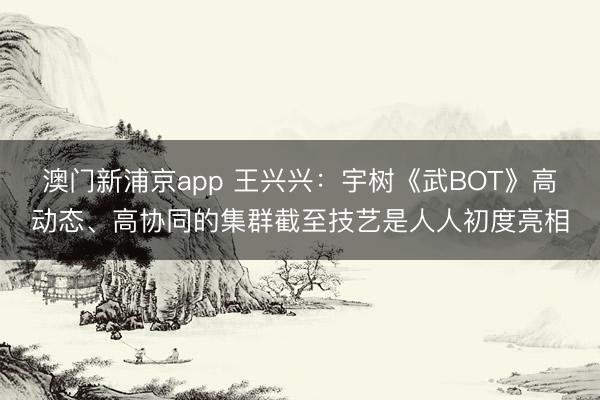 澳門新浦京app 王興興：宇樹《武BOT》高動態(tài)、高協(xié)同的集群截至技藝是人人初度亮相